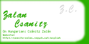 zalan csanitz business card